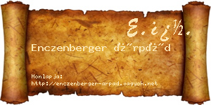 Enczenberger Árpád névjegykártya